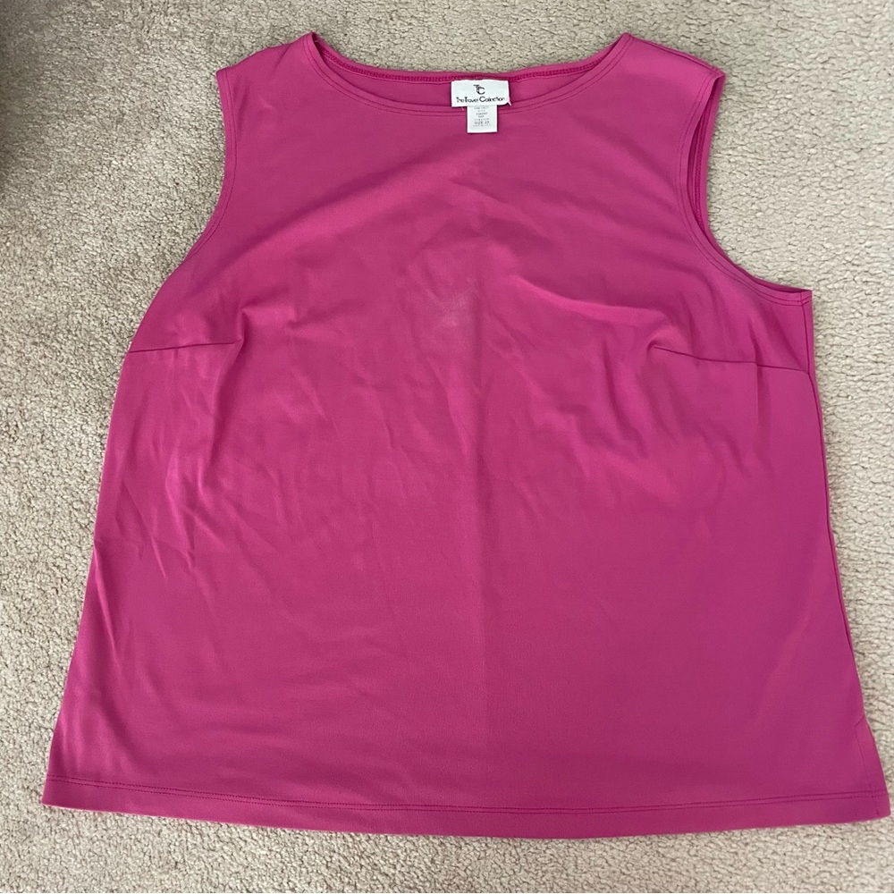 The Travel Collection Women's Pink slinky jersey knit Sleeveless Top shell 2X